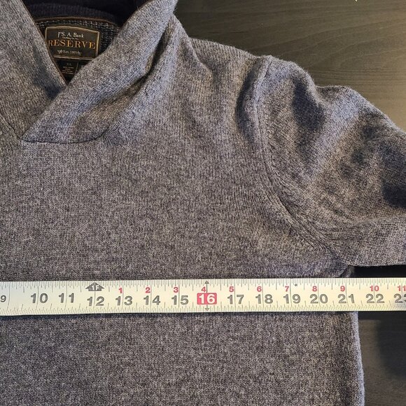 Jos A Bank Reserve Lambswool Blend Sweater Mens XL Shawl Collar Gray - Picture 4 of 8